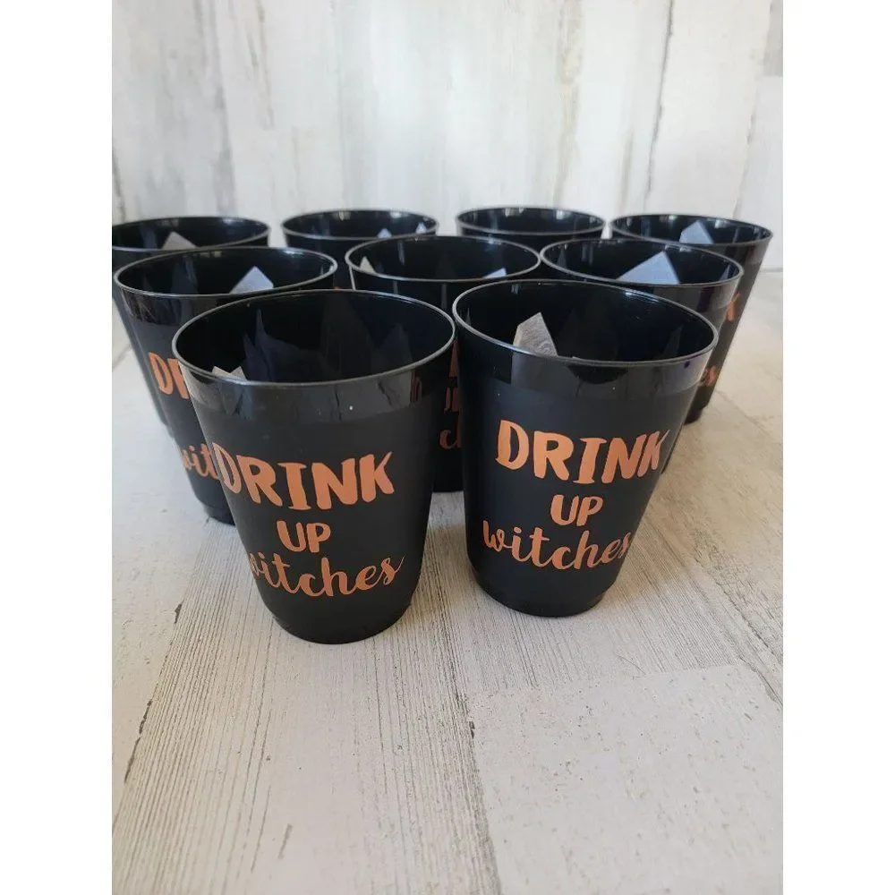 Black Drink up‎ witches party cup set Halloween decor